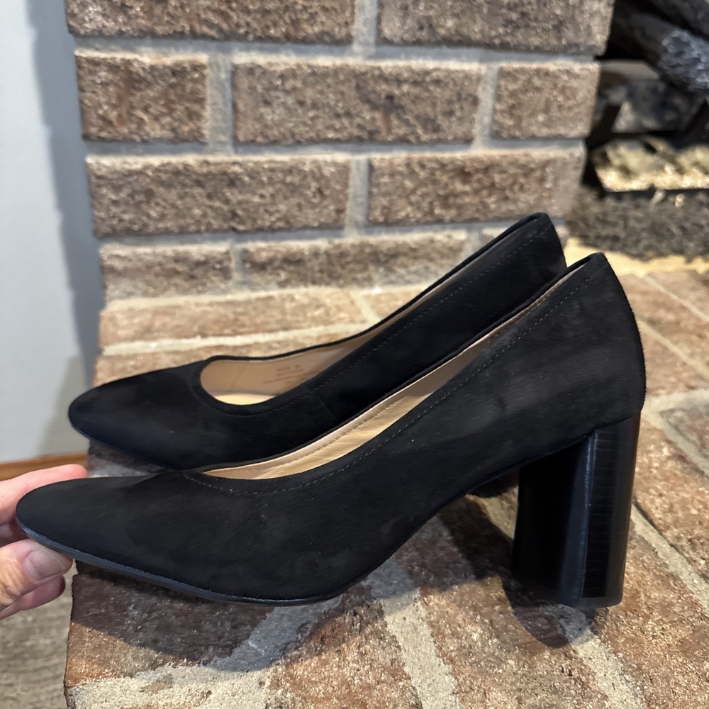 Cole Haan Nella Black Seude Slip On Block Heel  Pumps  Sz8B #0200‎ - Picture 3 of 16